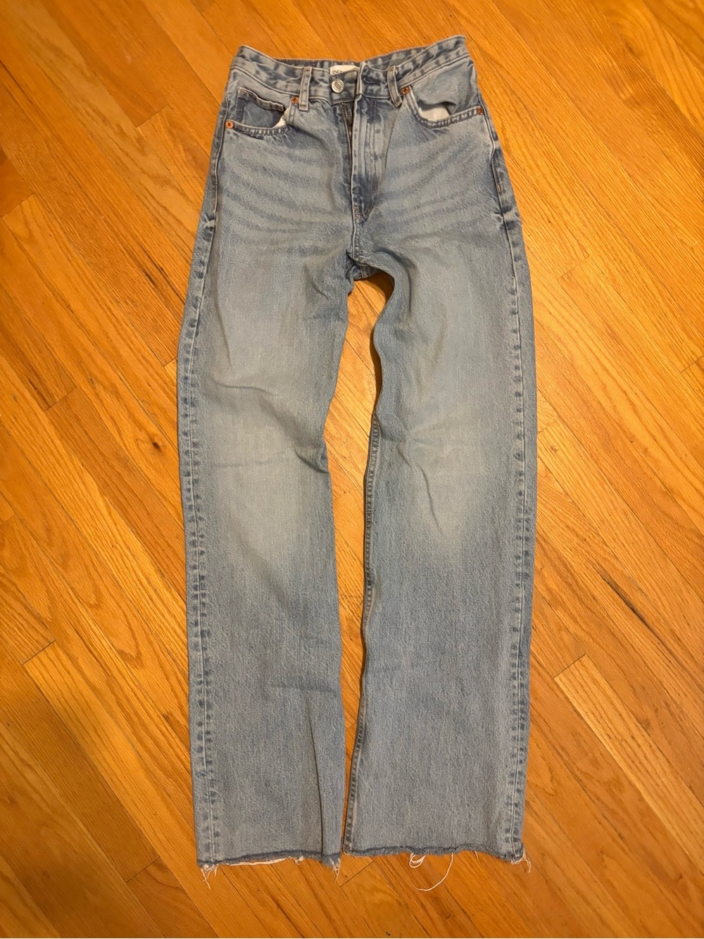 Zara Light Blue Wide Leg Jeans